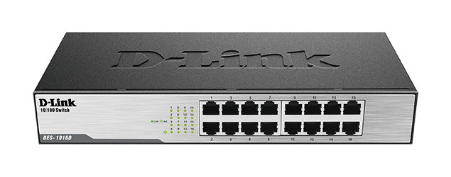 Dlink 10/100M 16-Port Fast Ethernet Unmanaged Desktop Switch DES-1016D