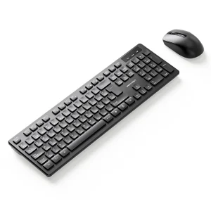 Vention Wireless Full-Sized Keyboard and Mouse Combo with Mouse Pad Black Slim Type - US English Layout