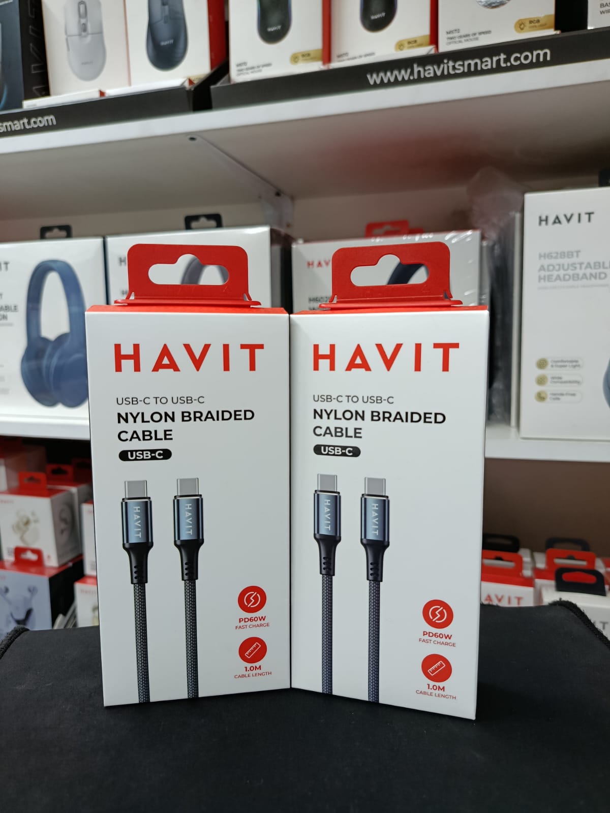 HAVIT TurboLink 60W USB-C to USB-C Braided Fast Charging Cable – CB6310