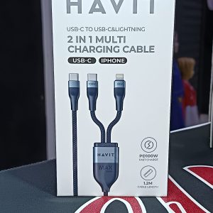 HAVIT DualSync 2-in-1 USB-C to USB-C & iPhone Charging Cable CB6326: 100W PD