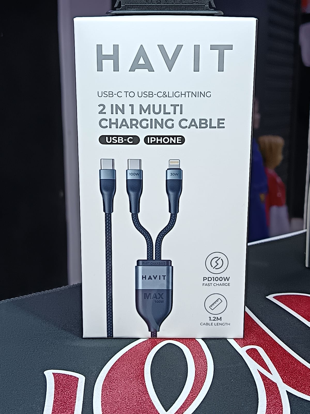 HAVIT DualSync 2-in-1 USB-C to USB-C & iPhone Charging Cable CB6326: 100W PD