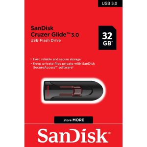 SanDisk Cruzer Glide 3.0 32GB USB Flash Drive.