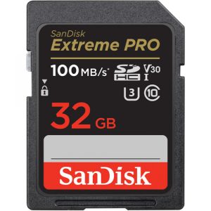 SanDisk Extreme Pro SD UHS-I 32GB SD 100MB/s(R) / 90MB/s(W).